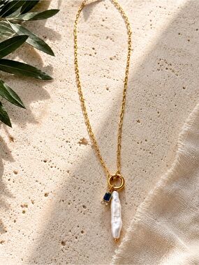 New Medina fine pearls necklace with pearl and gem stone